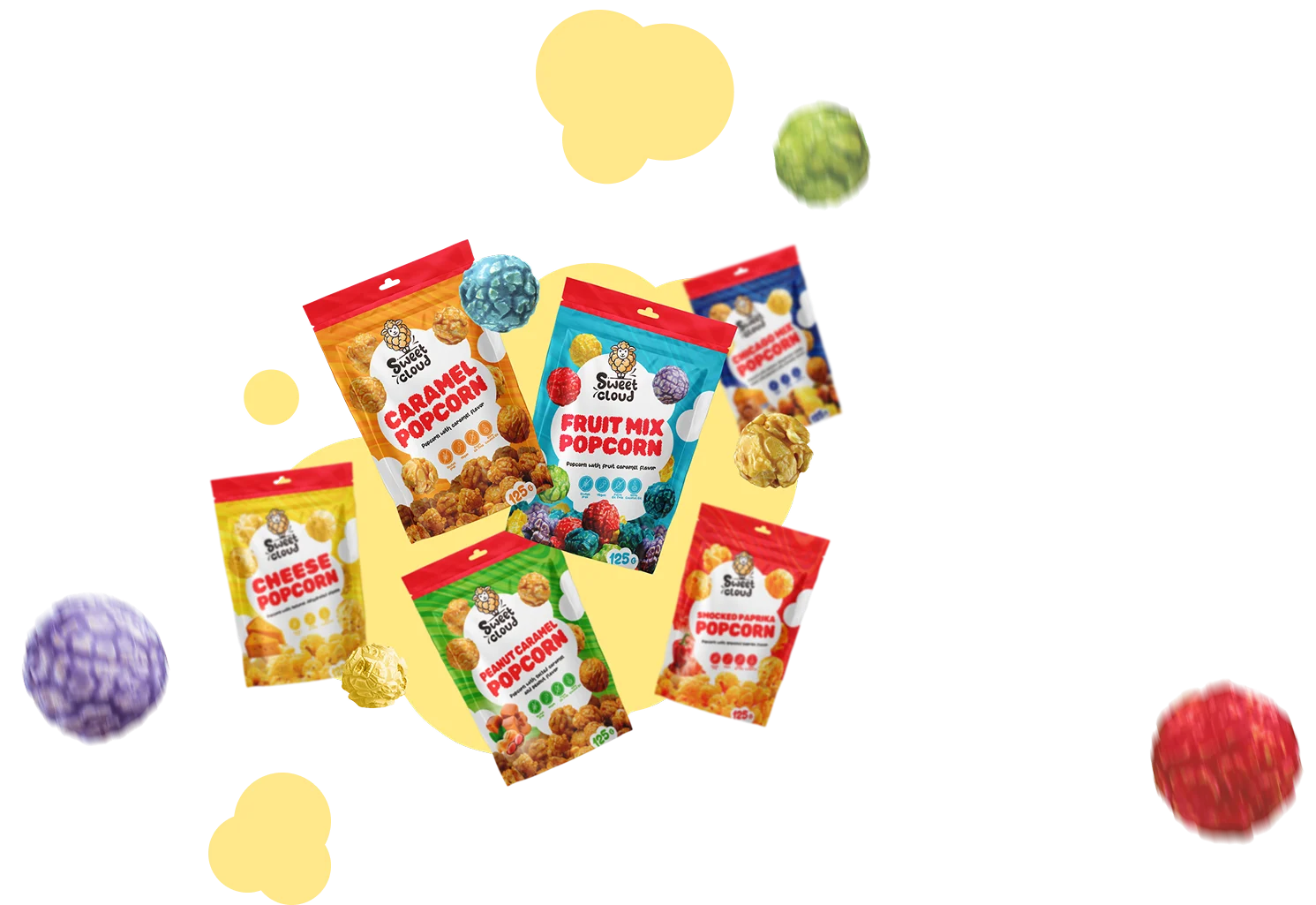 SweetCloud doypacks: caramel, fruit mix and new flavors